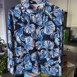 Lilly Pulitzer Women's UPF 50+ Booker Popover In Reel Life Navy XS